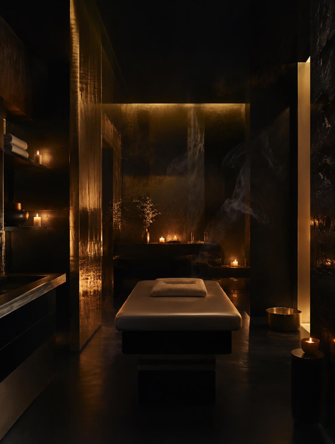 Cabina privada de Milan iluminada con velas